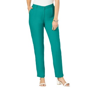 Jessica London Linen Pleat-Front Pant - 1 of 4