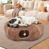TUYOHW Plush Donut Cat Tunnel Bed with Peekaboo Hole, Soft Cat Cave & Hideout for Indoor Cats Kittens Rabbits,Cozy Pet Bed with Play Function - 3 of 4