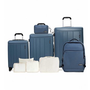 AENKYO 9-Piece Hardshell Luggage Set ( 20" 24" 28" ) with Spinner Suitcases, Lightweight ABS+PC Carry on Luggage for Air Travel - 1 of 4