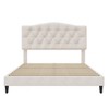 Whisen Full Upholstered Platform Bed with Saddle Curved Adjustable Headboard and Diamond Tufted Details - 4 of 4
