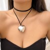 Chunky Puffy Heart Choker - Adjustable Velvet Chain Y2K Trendy Jewelry for Women - 3 of 4