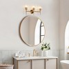 LNC Everardgeon 24-in 3-Lights Polished Gold with Ripple Glass Cylinder Modern/Contemporary Bathroom Vanity Lights - 4 of 4
