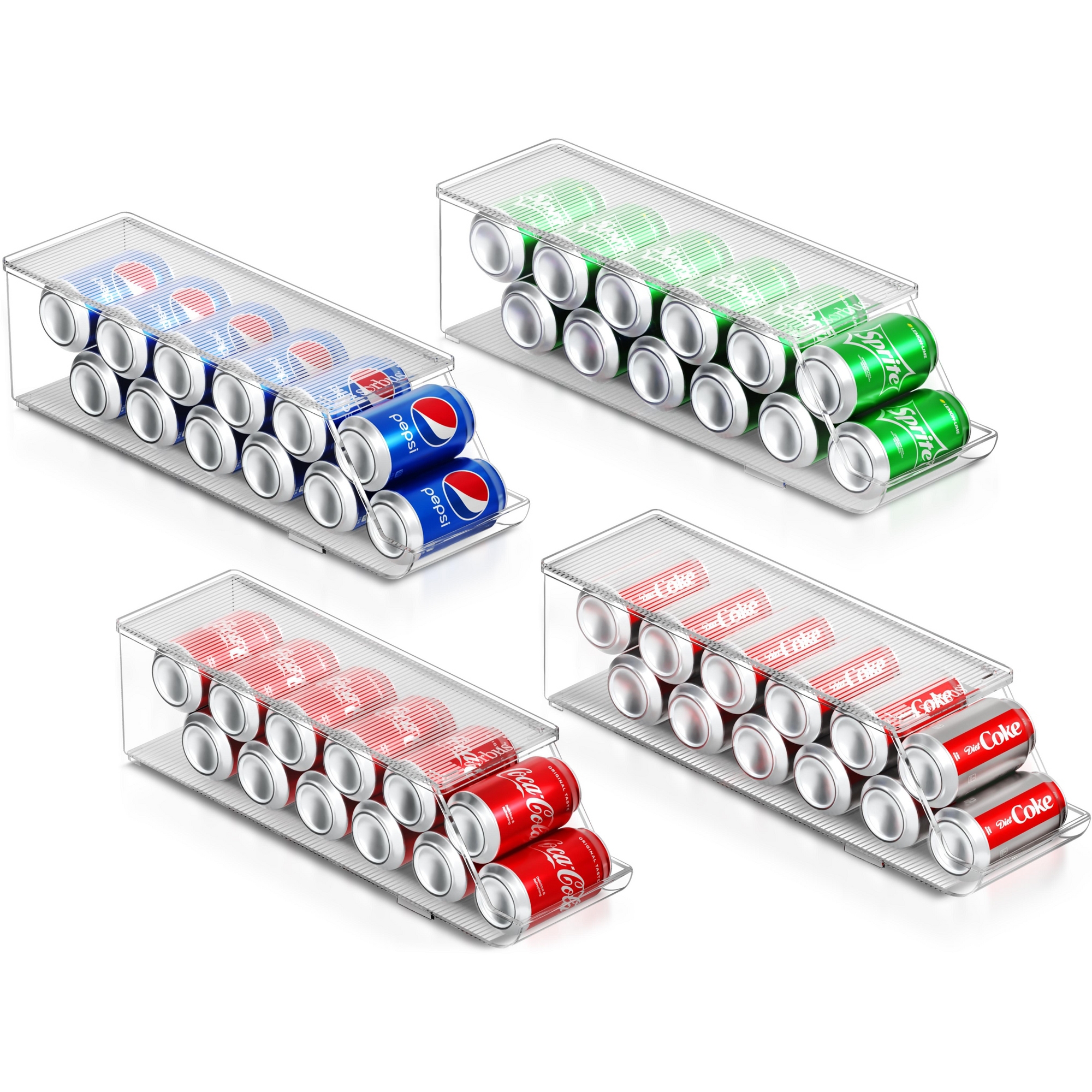 Sorbus 4 Pack Soda Can Organizer - Stackable Design, Maximize Space, Safe & Durable, Enhanced Visibility