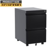 2 Drawer File Cabinet on Wheels, Home Office Mobile File Drawers Under Desk, Filing Cabinets with Drawers for Legal/Letter/A4 File Folders - 2 of 4