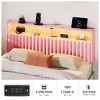 Greenstell Upholstered Headboard for Bed Frame,  with Charging Station & LED Light, Height Adjustable, Gray - 2 of 4