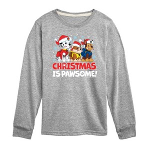 Boys' - Paw Patrol - Christmas Is Pawsome Long Sleeve Graphic T-Shirt - 1 of 4