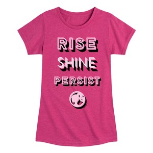 Girls' - Barbie - Rise Shine Persist Fitted Short Sleeve Graphic T-Shirt - 1 of 4