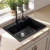 VEVOR 25 inch Kitchen Sink Workstation, Top Mount Granite Sinks, Drop-In Single Bowl Farmhouse Basin with Multiple Accessories, (Black) - 2 of 4