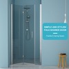 NicBex Shower Door 30"W x 72"H Fold Frameless Shower Door with 1/4" (6mm) Tempered Glass for Small Spaces - 2 of 4