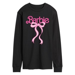 Men's - Barbie - Logo Coquette Bow Long Sleeve Graphic T-Shirt - 1 of 3