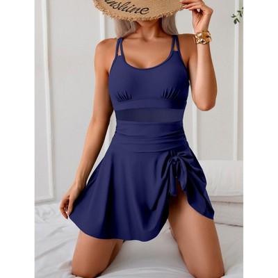 One Piece Swim Dresses for Women Tummy Control Bathing Suit Adjustable Straps Swimdress Swimsuits Swimwear Skirt