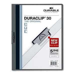 Durable DuraClip Clip Fastener Report Cover - 8.5" x 11" - Clear/Graphite - Case of 25 - 1 of 4