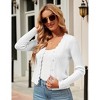 BLUEMING Womens Sweater Cardigan Cropped Lightweight Rib Texture Button Down Knit Tops 2025 Fall Fashion Outfits - 3 of 4