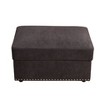 DOMETOUR Brown Flannel Living Room Ottoman - Cozy Upholstered Footstool with Storage - 2 of 4