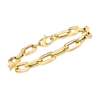 Ross-Simons Italian 14kt Yellow Gold Oval Paper Clip Link Bracelet