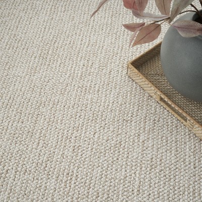 Ivory Beige 9' x 12' Rectangular Synthetic Area Rug