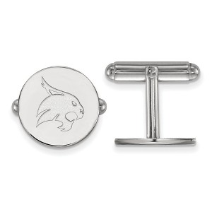 Black Bow Jewelry Sterling Silver Texas State Bobcats NCAA Cuff Links - 1 of 3