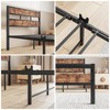 Twin Size Platform Bed Frame with Rustic Vintage Wood Headboard, Strong Metal Slats Support, No Box Spring Needed - 3 of 4