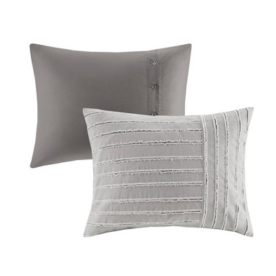 Gray Queen Cotton Jacquard 8-Piece Bedspread Set