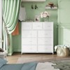 SKRAN Grid Cabinet Fabric Storage Tower with 9 Drawers For Bedroom,Tall Chest Organizer Unit With Fabric Bins, Steel Frame, Wood Top - 2 of 4