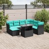 vidaXL 8 Piece Garden Sofa Set with Cushions Black Poly Rattan - 2 of 4