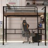 Whisen Metal Twin Size Loft Bed with Built-in Desk and Storage Shelf and Ladde - 4 of 4