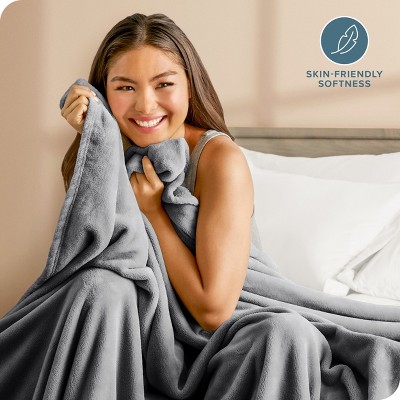 King Size Gray Microplush Fleece Blanket