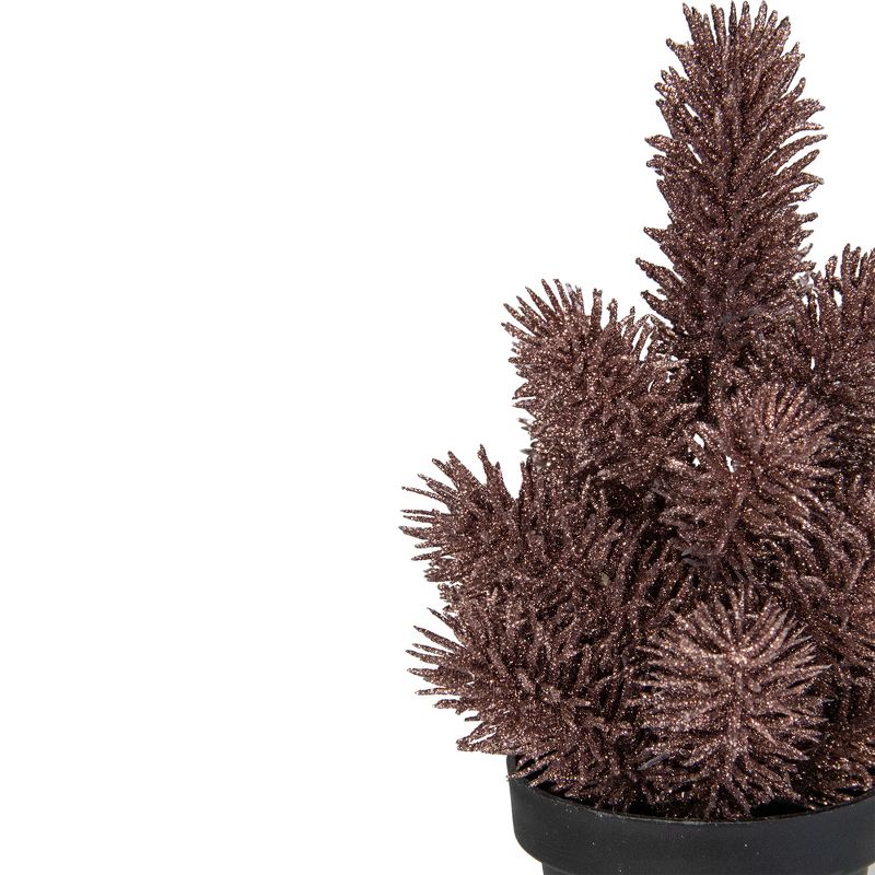 Northlight 8.5" Rose Gold Potted Glittered Artificial Pine Christmas Tree - Unlit, 2 of 4