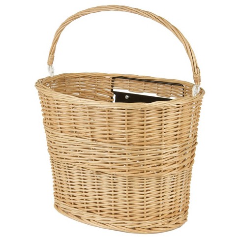 Electra woven rattan basket with online lid