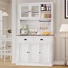 Kitchen Pantry Storage Cabinet, 71" Tall Wood Pantry Cabinet with Microwave Stand, Coffee Bar Hutch with Wine Rack for Dining Room, Living Room - 3 of 4