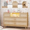Rattan 6 Drawer Dresser for Bedroom, Large Wooden Dresser with Charging Station - 4 of 4