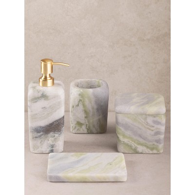 Hanoi Green Onyx Bath Accessories, Set of 4