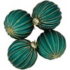 Northlight 4ct Green and Gold Textured Glass Christmas Ball Ornaments 3" (80mm) - 4 of 4