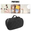 Unique Bargains Travel Double LayerMakeup Bag Makeup Brush Holder Portable Makeup Organizer Bag Cosmetics Storage Bag Waterproof Black 1 Pcs - 2 of 4
