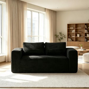 2 Seater Cloud Loveseat Sofa Couch, Deep Seat Corduroy Boneless