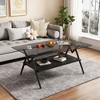 GlasFlength Living Room Modern Minimalist End Tables, Stylish and Fashion, Space Saving for Small Homes Spaces, Black,38.6”*17.3”*22.83" - 3 of 4