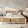 Christopher Knight Home Odila Boho Wood Platform Bed with Rattan Curved Adjustable Height Headboard - 2 of 4