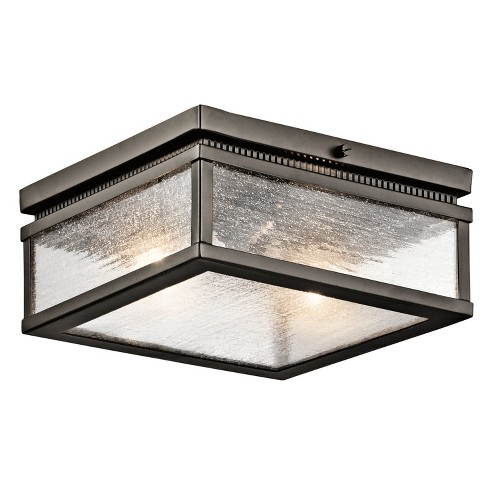 Kichler 49389 Manningham 2 Bulb Semi Flush Outdoor Ceiling Fixture