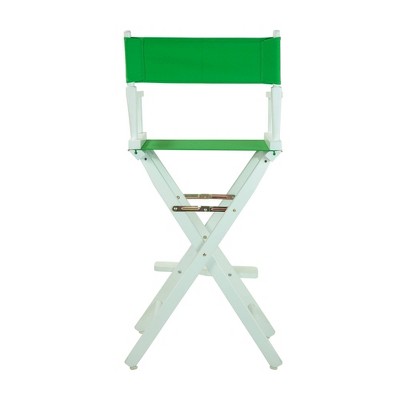 Green Bar Height Director's Chair-White