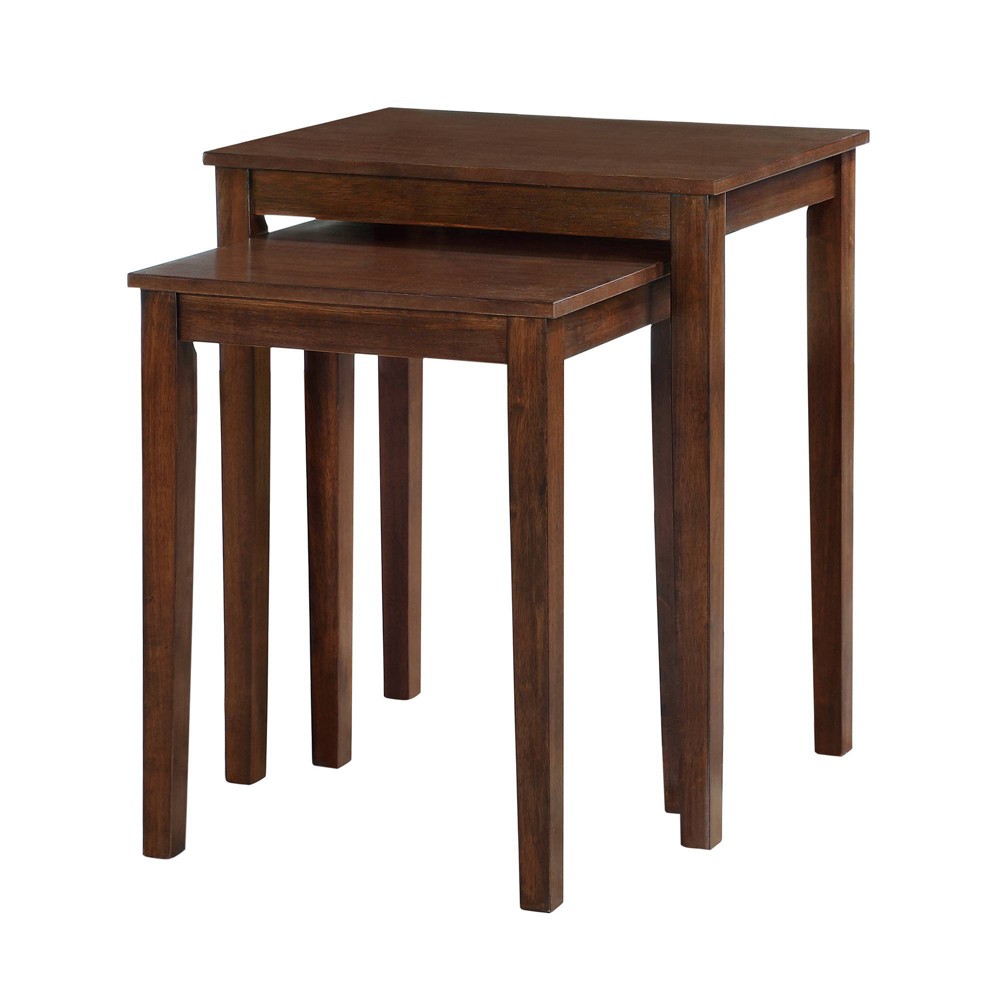 American Heritage Nesting End Tables Espresso - Breighton Home: 2-Piece, MDF Construction, No Assembly Required