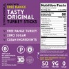Mission Meats Turkey Sticks, 100% Free Range, Sugar & Gluten Free, Individually Wrapped, Paleo, Whole 30 Snacks, Original 1oz - 3 of 4