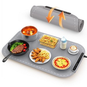 Kismile Electric Warming Tray,3 Temp Settings, Rollable Portable Food Warming Mat, Ideal for Gatherings, Parties, Food Warmer - 1 of 4