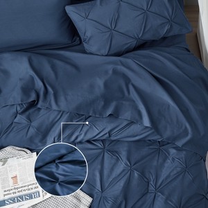 Cozy Comfort by Bedsure | Solid Diamond Pintuck 7pcs 80gsm Queen Size Beige Bedding Set Comforter Set - 1 of 4