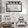 Modern 6-Light Matte Black LED Vanity Light with Crystal Glass Shades - 4 of 4
