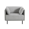 MAYEERTY 39" Vintage Brown Faux Leather Lounge Chair with Polyester/PU Upholstery, Wood Frame & Steel Legs - 4 of 4