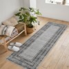 Modern Area Rugs Living Room Distressed Bordered Carpet Non-Slip Low Pile Accent Rug for Bedroom Kitchen - 3 of 4