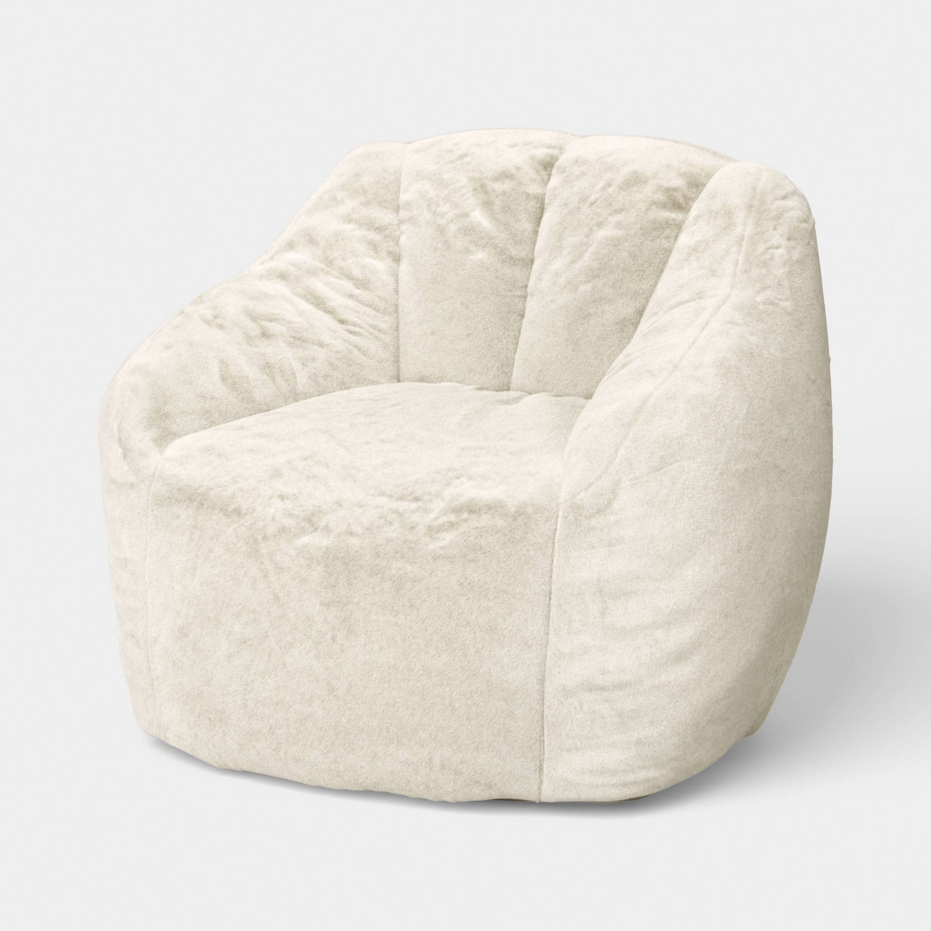 Dorm Compressed Foam Bean Bag Seat Cream Shearling - Room Essentials™