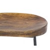 Wooden Saddle Seat Barstool with Iron Rod Legs Brown/Black - The Urban Port: Fixed Height, Polished Finish, Spot Clean - 4 of 4