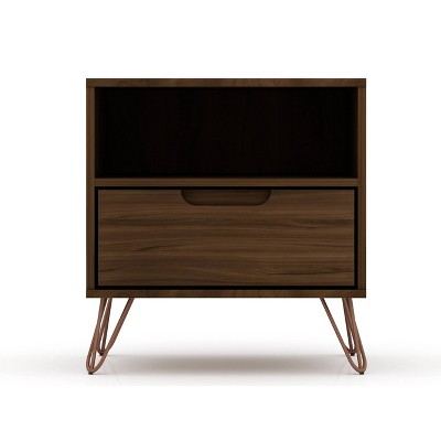 1.0 Rockefeller Nightstand Brown - Manhattan Comfort