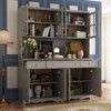 Famapy Display Cabinet for Collectibles,Glass Doors & Drawers & Adjustable Shelving,Showcase/Bookshelf,Ideal for Living Room/Study,Gray - 4 of 4